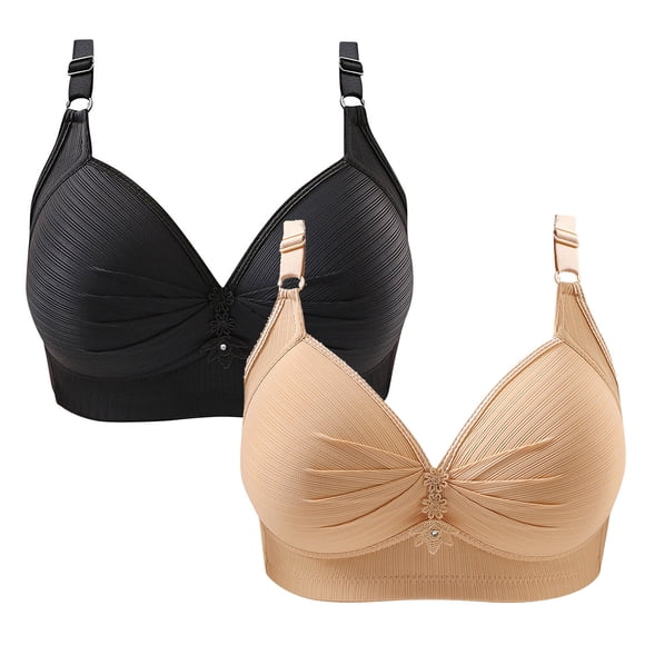 Soutien-gorge Confortable Sans Fil pour Femmes, Soutien-Gorge Couvrance Totale avec Encolure en V, Style de Soutien-Gorge Doux W-1751, Fermeture à Agrafes, Soutien-Gorge de Sport Beige 38