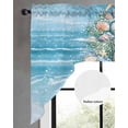thumbnail image 2 of Blue Coastal Swag Valances for Windows, Small Curtains Drapes, Nautical Summer Beach Shell Conch Kitchen Window Curtains Over Sink Rod Pocket Window Treatment Valance for Bedroom/Bathroom 56"x36", 2 of 5