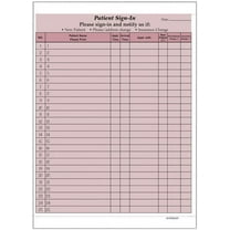 Patient Sign-in Sheets, HIPAA Compliant, 8-1/2" x 11" Carbonless Form, Burgandy (Pack of 125)