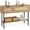 Natural, variant on SolaceHue 40” Rattan Console Table, Narrow Long Entryway Table with Storage Shelf, 2 Flip Door Cabinets, Metal Frame, Boho, Farmhouse Behind Couch Sofa Tables for Living Room, Hallway (Natural)
