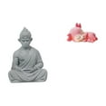 thumbnail image 1 of Estatua de resina en miniatura de Buda Sun Wukong y ciervo durmiente para hotel, patio, cocina, comedor, decoración de mesa, 1 of 8