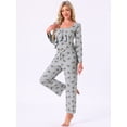 thumbnail image 3 of DARING DIVA Women's Cami Pajama Set Tank Top Long Pants Long Sleeve Cardigan XS Grey, 3 of 7