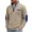 Khaki, variant on TOUMENY Men Sweater Zip Mock Neck Long Sleeve Casual Pullover Fall Winter Loose Solid Knit Tops Army Green L