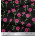 thumbnail image 2 of Soimoi Polyester Crepe Fabric Leaves & Floral Clip Art Print Fabric by Yard 52 Inch Wide, 2 of 3
