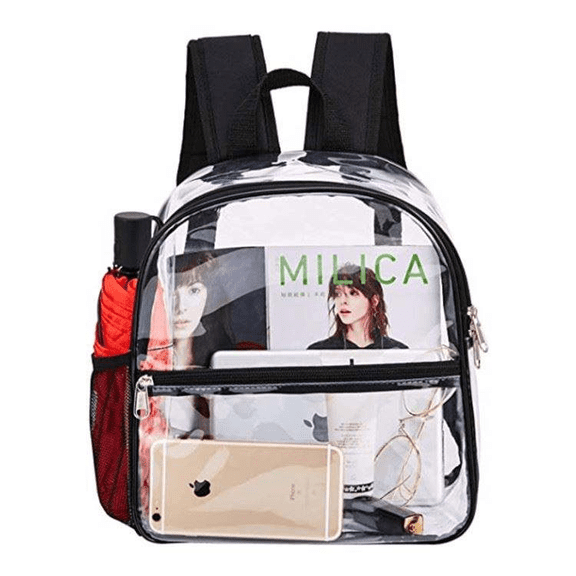 XYCWYP Clear Backpack Heavy Duty PVC, Large Capacity Transparent Backpack with Reinforced Shoulder Straps, Waterproof Clear Bag for Stadium Events, School, Concerts, Festivals