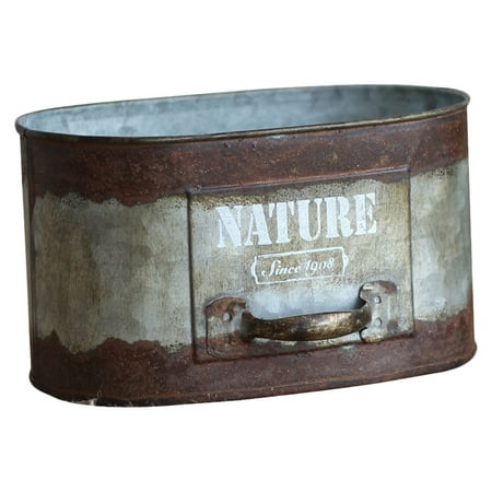 BESTONZON 1pc Iron Art Flower Container Retro Rusty Plant Tin Iron Flower Ware (Silver)
