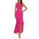 thumbnail image 1 of Vestido largo PRETTYGARDEN para mujer, verano 2025, con volantes, rosa y rojo, 1 of 9