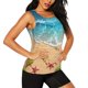 thumbnail image 2 of Balery Tropical Beach With Starfish Camiseta sin mangas estampada ligera para mujer, tops de entrenamiento sin mangas, camisetas de yoga transpirables de secado rápido.-X-Large, 2 of 7