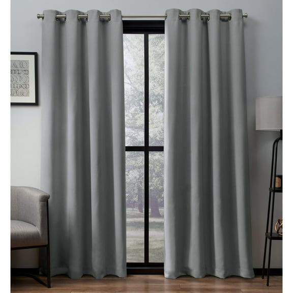 Exclusive Home Curtains 2 Pack Heath Textured Linen Grommet Top Curtain Panels, Multiple Sizes Available