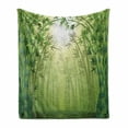 thumbnail image 1 of Bamboo Print Soft Flannel Fleece Blanket, Image of Bamboo Trees in Rain Forest Far Eastern Wildlife Tropical Nature Inspired, Cozy Plush for Indoor and Outdoor Use, 60" x 80", Green, by Ambesonne, 1 of 6