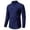 Navy, variant on Azrian Long Sleeve with Turn-down Collar and Button Shirt for Men,Men Casual Fashion Turn-down Collar Button Long Sleeve Shirt Blouse