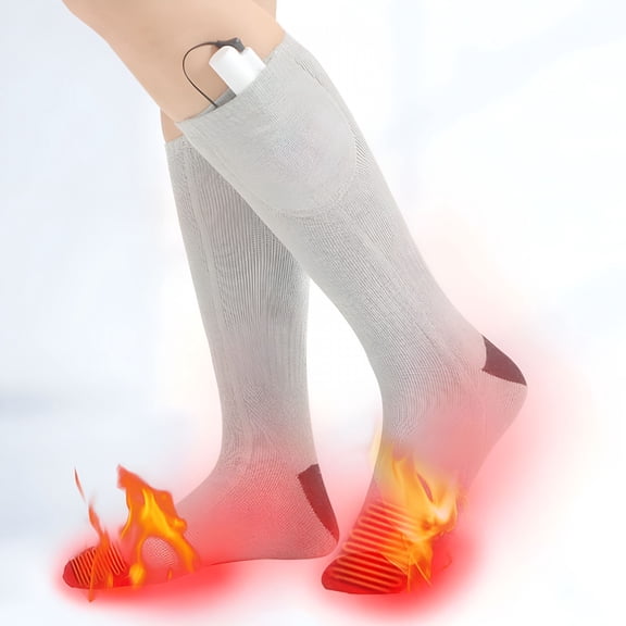 TELOLY Winter Heated Socks for Men Women Fashion Upgraded Rechargeable Electric Warm Socks Rechargeable Heated Socks for Men
