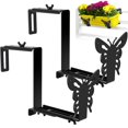 thumbnail image 1 of Planter Box Bracket Set Adjustable Flower Box Brackets for Patio Garden Fence Pergola Balcony   Fences  and Balcony - Black, 1 of 9