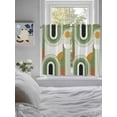 thumbnail image 4 of Tier Curtains 45 Inches Long, Modern, Window Treatment Curtain Drapes, Middle Century Abstract Geometric Olive Green Window Half Privacy Curtains for Bedroom Bathroom, 42"x45", 2 Panels, 4 of 7