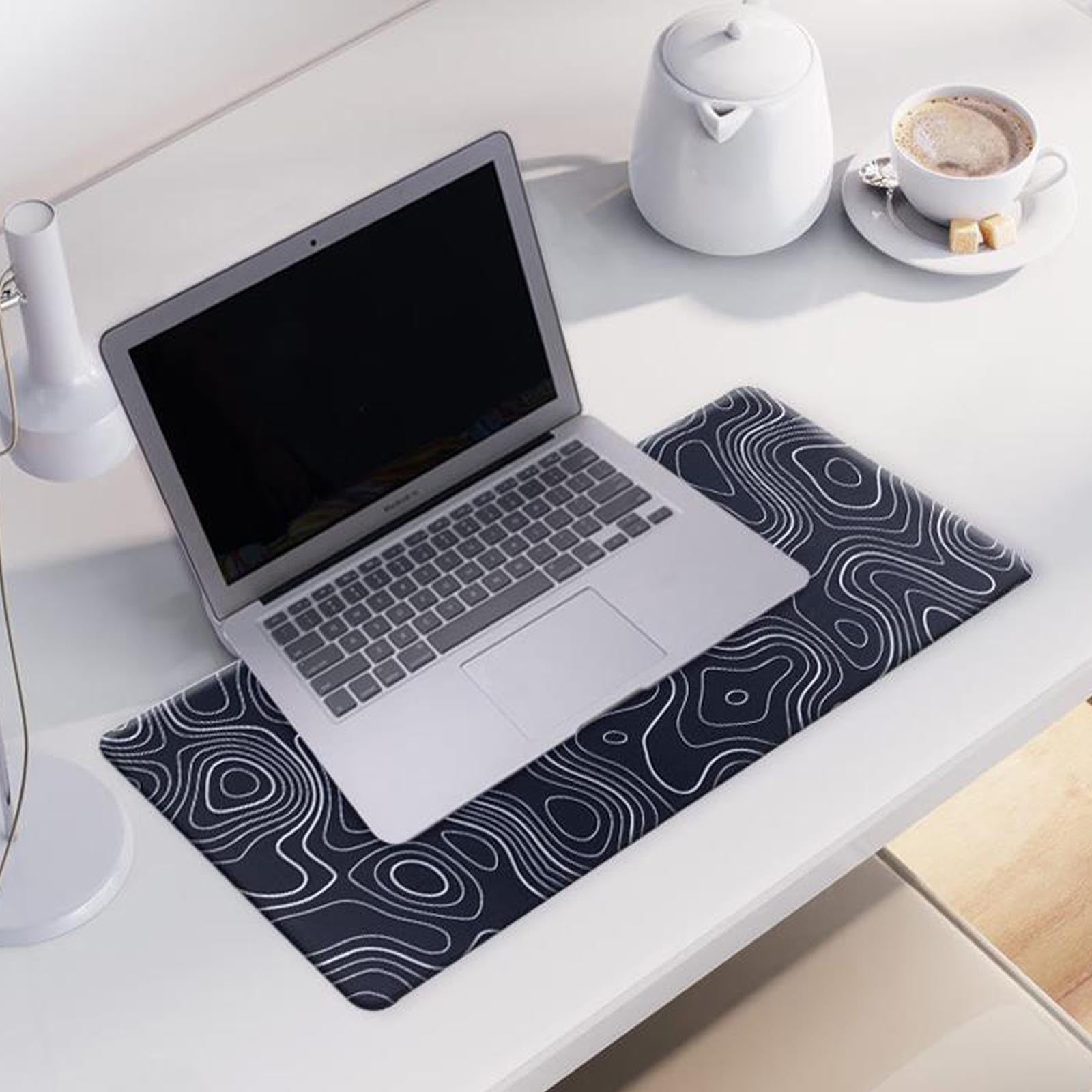 YZEGDCH Wireless Keyboards Mouse Pad with Large Heat Map Abstract Lines New Fluid Ripple Antis Slip Pad
