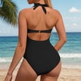 thumbnail image 4 of mgoYE Maternity Swimsuit One Piece Elegant V Neck Pregnancy Swimwear Bathing Suit(Black,2XL), 4 of 7