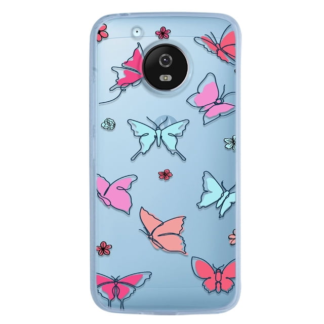 Funda para Moto G5 InstaCase Trazo de Mariposas Uso Rudo