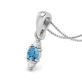 thumbnail image 2 of 4 MM Round Natural Swiss Blue Topaz 925 Silver Classic Delicate Women Valentines Day Gifts Necklace, 2 of 4