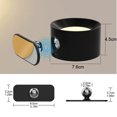 thumbnail image 3 of Vägglampa LED Vägglampa Uppladdningsbart Batteri Vägglampa med 3 Färglägen 3 Ljusstyrkenivåer, 360° Rotera Magnetisk Kula Touch Control, Inomhus, 3 of 5