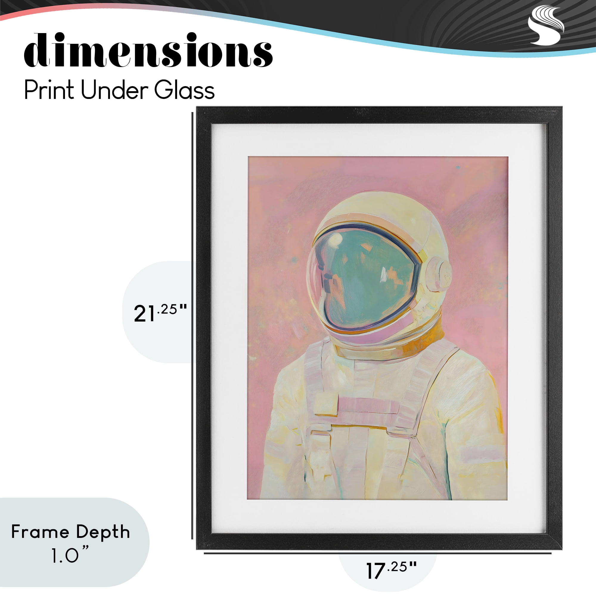 Stupell Industries Astronaut Portrait in Pink Dream Black Framed Print Under Glass, design by The Prints Vibe