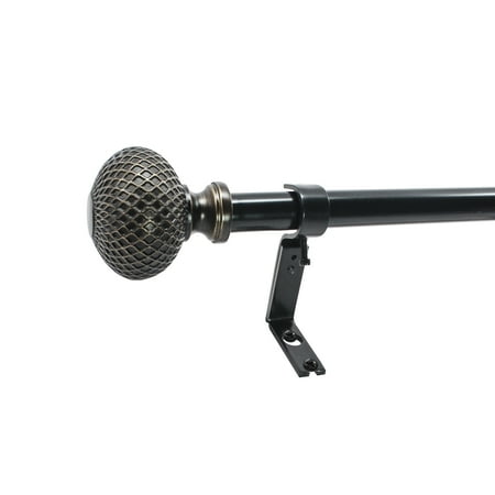 42-120" Better Homes and Gardens 3/4" Textured Knob Telescoping Drapery Rod Set