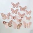 thumbnail image 7 of 3D Butterfly Wall Sticker Set for Home Decor and Living Room, 12 Pack Self Adhesive Decals for Bedroom and Nursery, Removable Vinyl Butterfly for Wall Art, Gold, 7 of 7