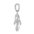 thumbnail image 5 of Auriga Fine Jewelry 925 Sterling Silver Rhodium-Plated Polished 3D Manatee Pendant for Women (L-23mm, W-20mm), 5 of 6