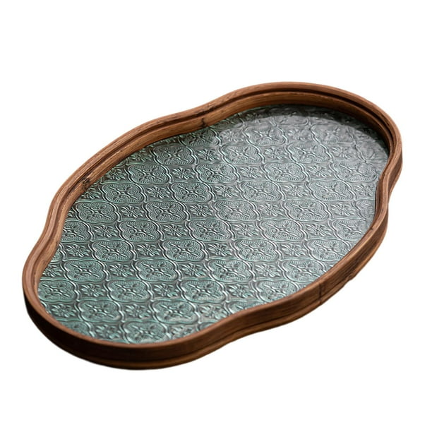 Bandeja de cristal con forma de flor de begonia, ideal para guardar postres, eventos, fiestas y inauguraciones. Borrar grande