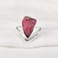 thumbnail image 2 of AAA Natural Ruby Ring, Rough Ruby Gemstone Ring, July Birthstone, V Crown Band, 925 Sterling Silver, Womens Ring, Christmas, Thanksgiving, Handmade, Statement Jewelry, Raw Gemstone Jewelry, 2 of 5