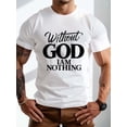 thumbnail image 1 of Camiseta de manga corta con estampado gráfico "God Elegance" para hombre: tops casuales de tendencia para el día a día, para hombres grandes y altos, para deportes de ocio., 1 of 5