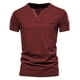 thumbnail image 1 of pstuiky camiseta de hombre, Camiseta de cuello en V con botones y bolsillo versátil de color liso para hombre camisetas de hombre m, 1 of 8
