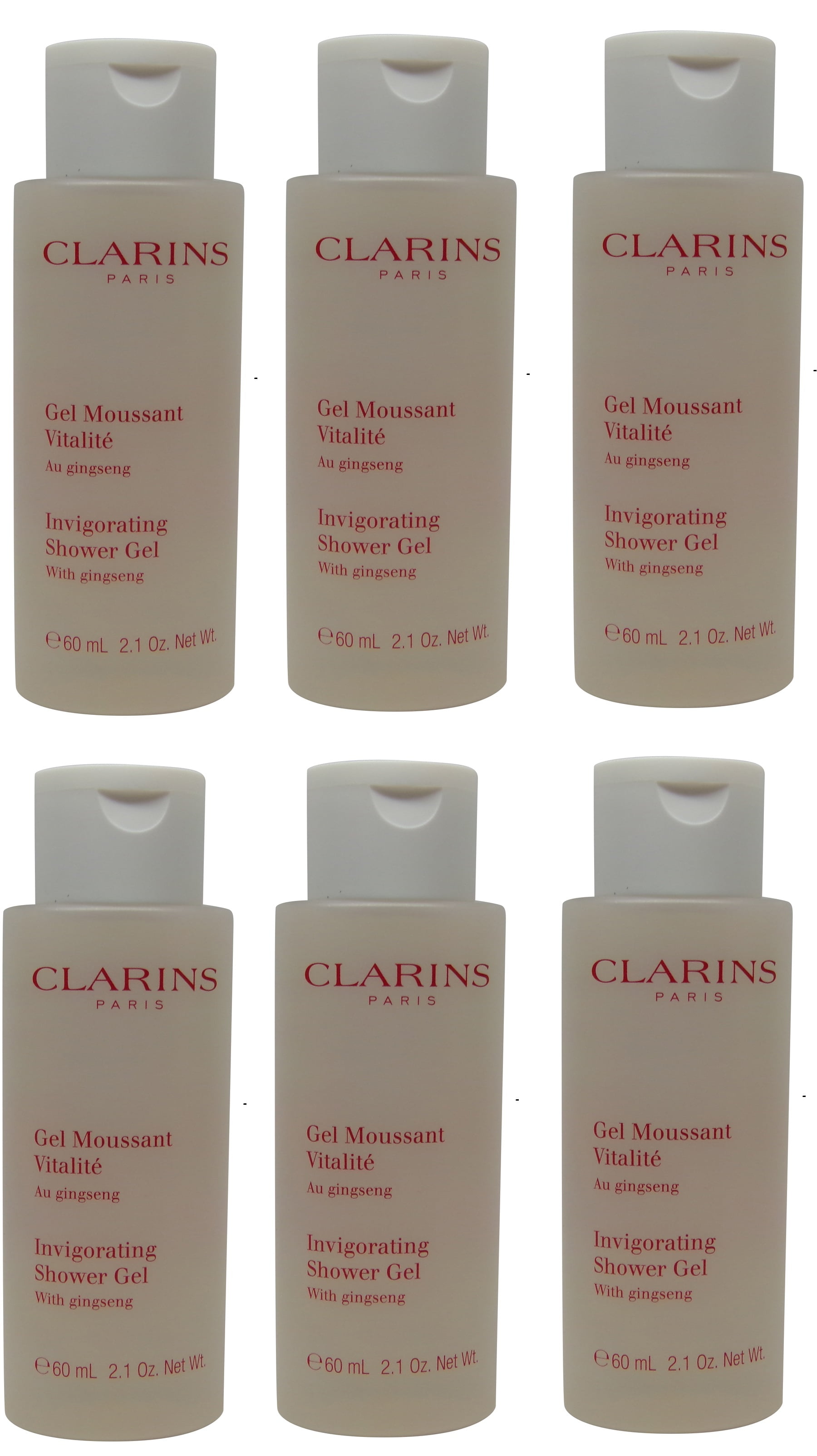 Clarins Clarins Invigorating Shower Gel, Lot of 6 each 2 Oz, Total of