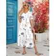 thumbnail image 4 of Vestido largo Zeagoo, ropa de viaje para mujer, blanco, XL, 4 of 7