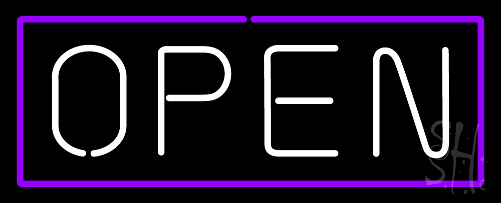 Open PW LED Neon Sign 10 x 24 - inches, Clear Edge Cut Acrylic Backing, with Dimmer - Bright and Premium built indoor LED Neon Sign for storefront.