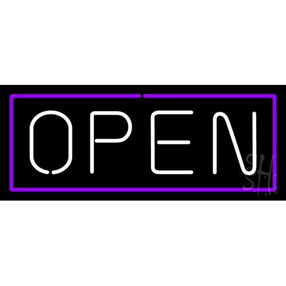 Open PW LED Neon Sign 10 x 24 - inches, Clear Edge Cut Acrylic Backing, with Dimmer - Bright and Premium built indoor LED Neon Sign for storefront.