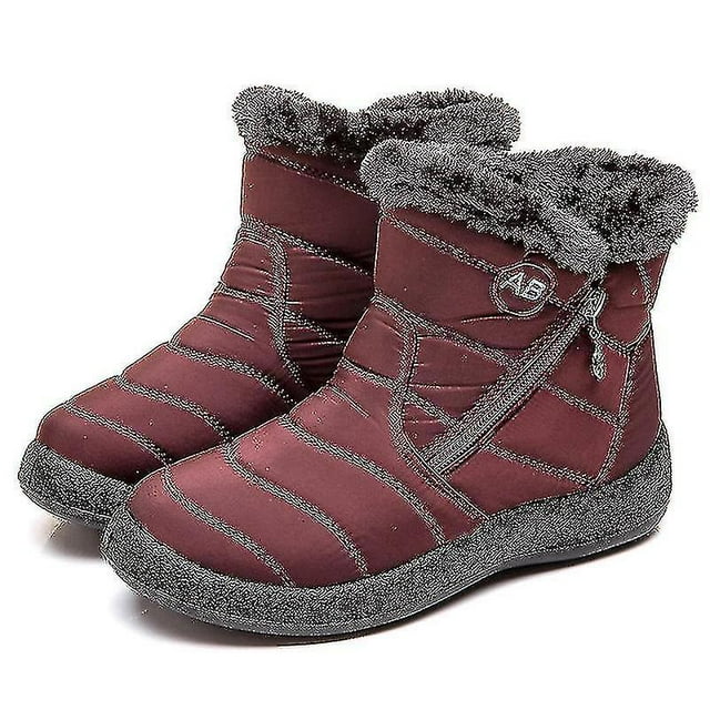 Winter Lightweight Thick Fur Ankle Waterproof 11cm Heel Boots For Women