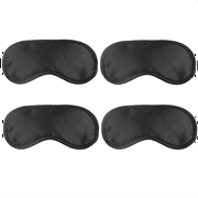 Dream Essentials Snooz Silky Soft Satin Sleep Mask Value Pack 4 Eye Masks - Black (4 Pack)