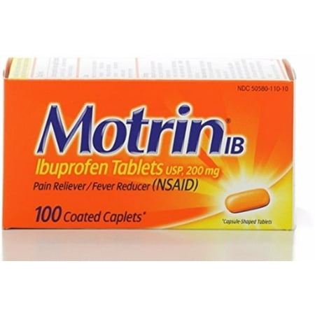 Motrin IB Pain Reliever Fever Reducer (NSAID) Ibuprofen Tablets 100