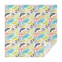 Christmas Square Tablecloth 52x52 Inch – Waterproof Polyester Printed Table Cover, Wrinkle Resistant & Washable for Kitchen Dining Picnic Party Decor, Single-v4-15, White