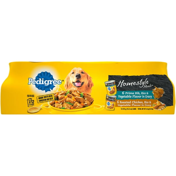 (12 Pack) PEDIGREE Homestyle Meals Adult Canned Wet Dog ...