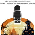 thumbnail image 4 of Square 2Pack PU Leather Halloween Castle Cruise Luggage Tag with Privacy Cover and Name ID Tag for Travel Handbags Backpacks Luggage Tags, 4 of 6
