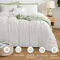 thumbnail image 7 of Muslin Duvet Cover Full - 100% Washed Cotton Linen Like Gauze Comforter Cover 3 Pieces Breathable & Lightweight for All Season, 7 of 7