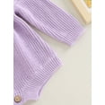 thumbnail image 6 of BemeyourBBs Baby Sweater Romper Long Sleeve Round Neck Solid Color Knit Bodysuit, 6 of 9