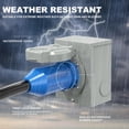 thumbnail image 6 of 50 Amp 20FT Generator Power Cord + Power Inlet Box, NEMA 14-50P / SS2-50R Twist Lock Connector, Weatherproof & UV Resistant,  for RV, Camping, Trailer & Emergency Backup Power, 6 of 9