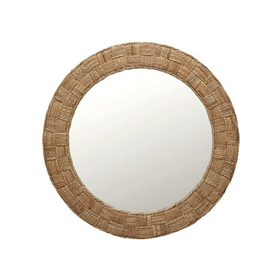 Kouboo Round Chequered Wall Mirror, Decorative Transitional Mirror for Wall, Hanging Vanity Mirror for Bedroom, Living Room