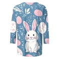 thumbnail image 4 of Otvok Womens Plus Size Shirts Easter Printed T-Shirt 3/4 Sleeve Casual Blouse, 4 of 6