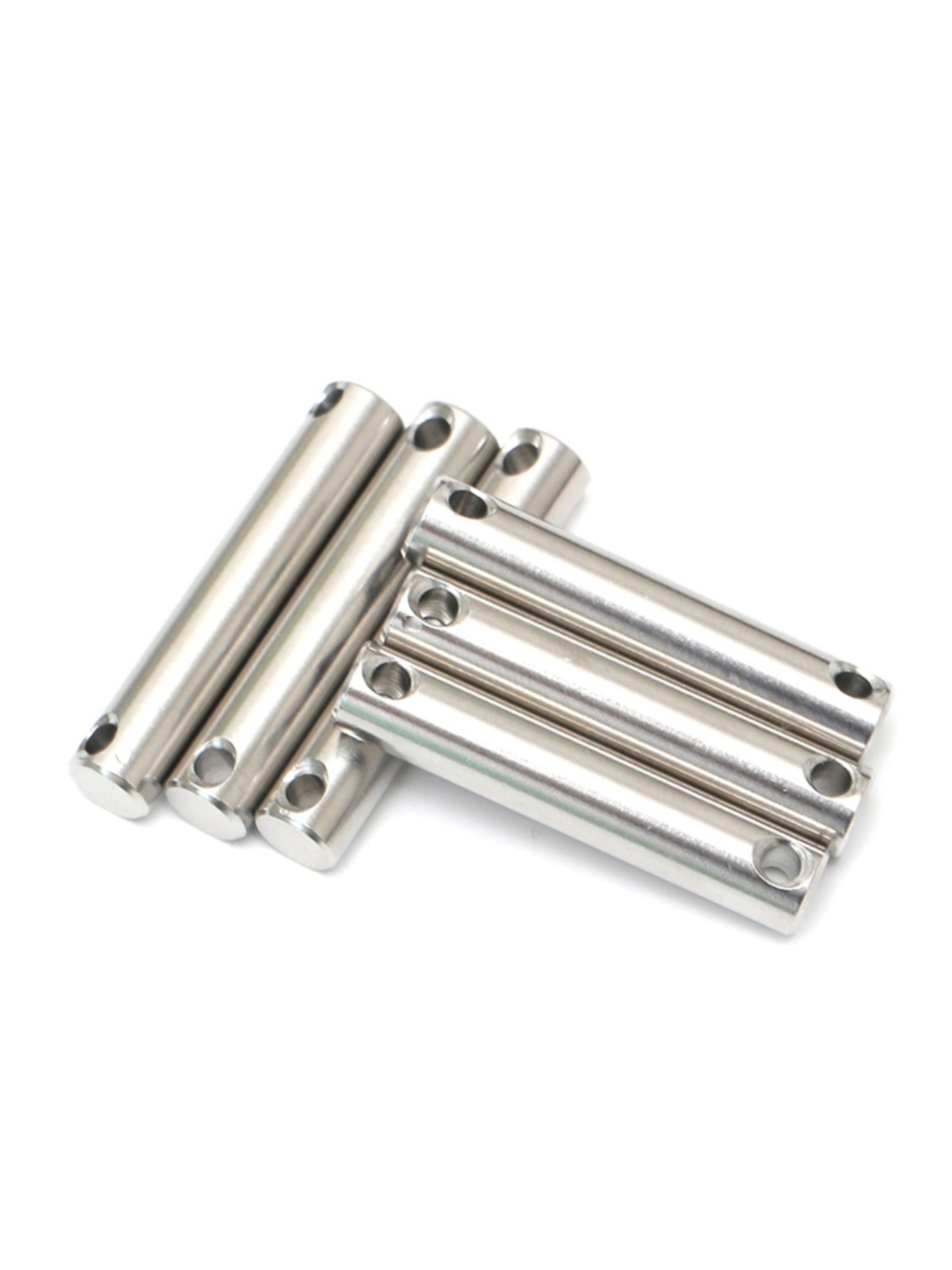 5 Pcs 304 Stainless Steel Double-Headed Cylindrical Pins with Holes, M8x35mm.