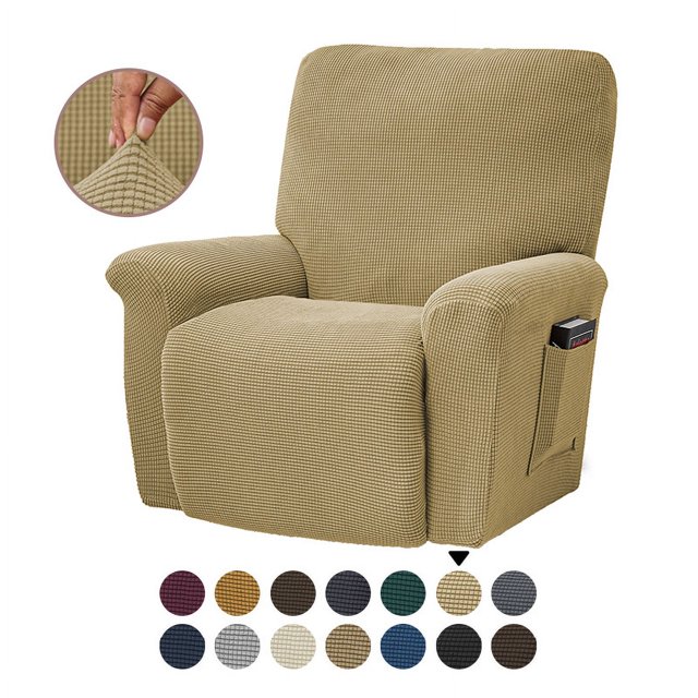 Housse de Fauteuil Inclinable Extensible Couverture Complète Couleur Unie pour LAZBOY Remplacement-Shorts