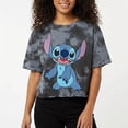 thumbnail image 2 of Junior's Lilo & Stitch Happy to See Me Graphic Crop T-Shirt Black/Charcoal Small, 2 of 7