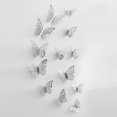 thumbnail image 3 of Juego de 12 pegatinas de pared de mariposa de flores 3D extraíbles pegatinas de pared de bricolaje plata Kuyhfg Sin marca, 3 of 5